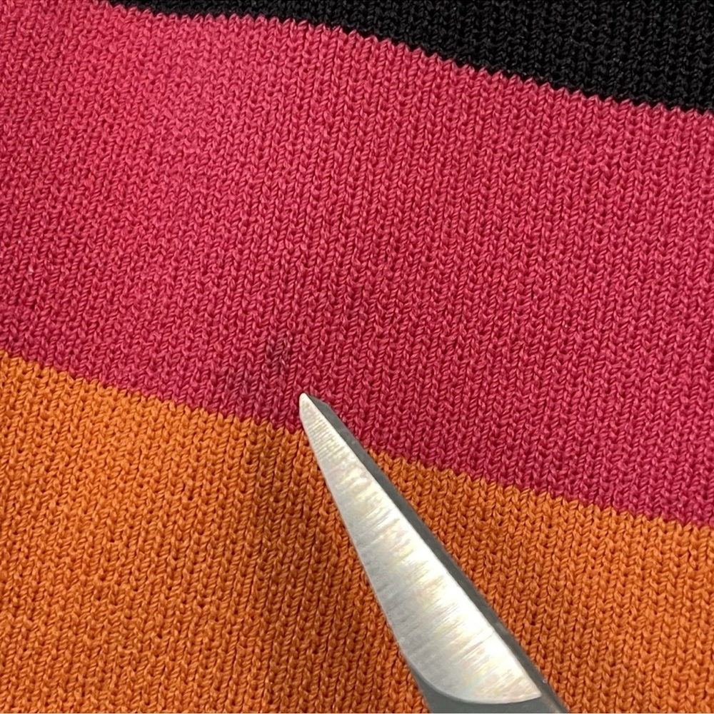 Cable & Gauge‎ ladies Y2K colorful band striped black sweater size XL 3/4 sleeve - Picture 11 of 11